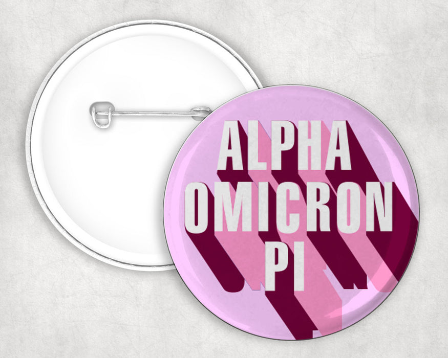 Alpha Omicron Pi 3d Button Pin Buttons Alpha Omicron Pi 3D Button Pin Buttons