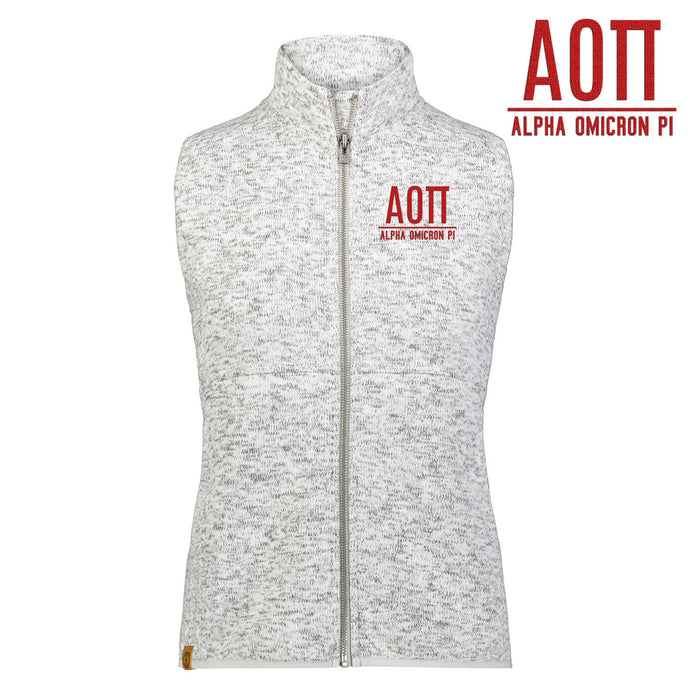 Alpha Omicron Pi Alpine Sweater Fleece Vest Alpha Omicron Pi Alpine Sweater Fleece Vest