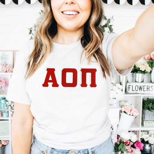 Trending Alpha Omicron Pi Lettered Shirts