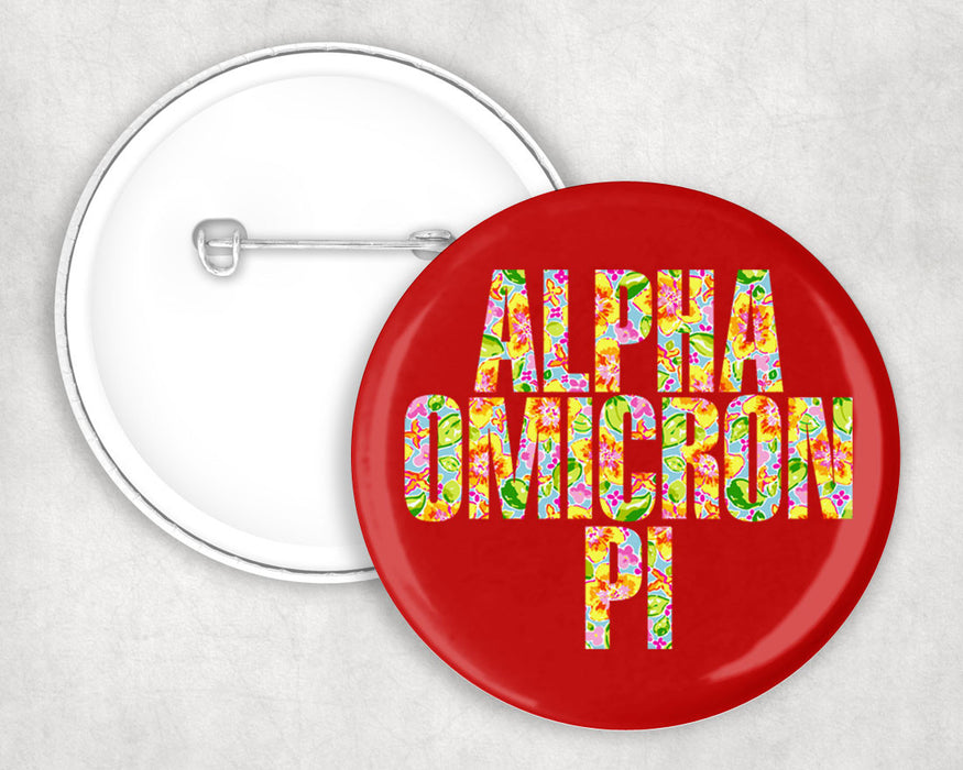 Alpha Omicron Pi Floral Pin Buttons Alpha Omicron Pi Floral Pin Buttons