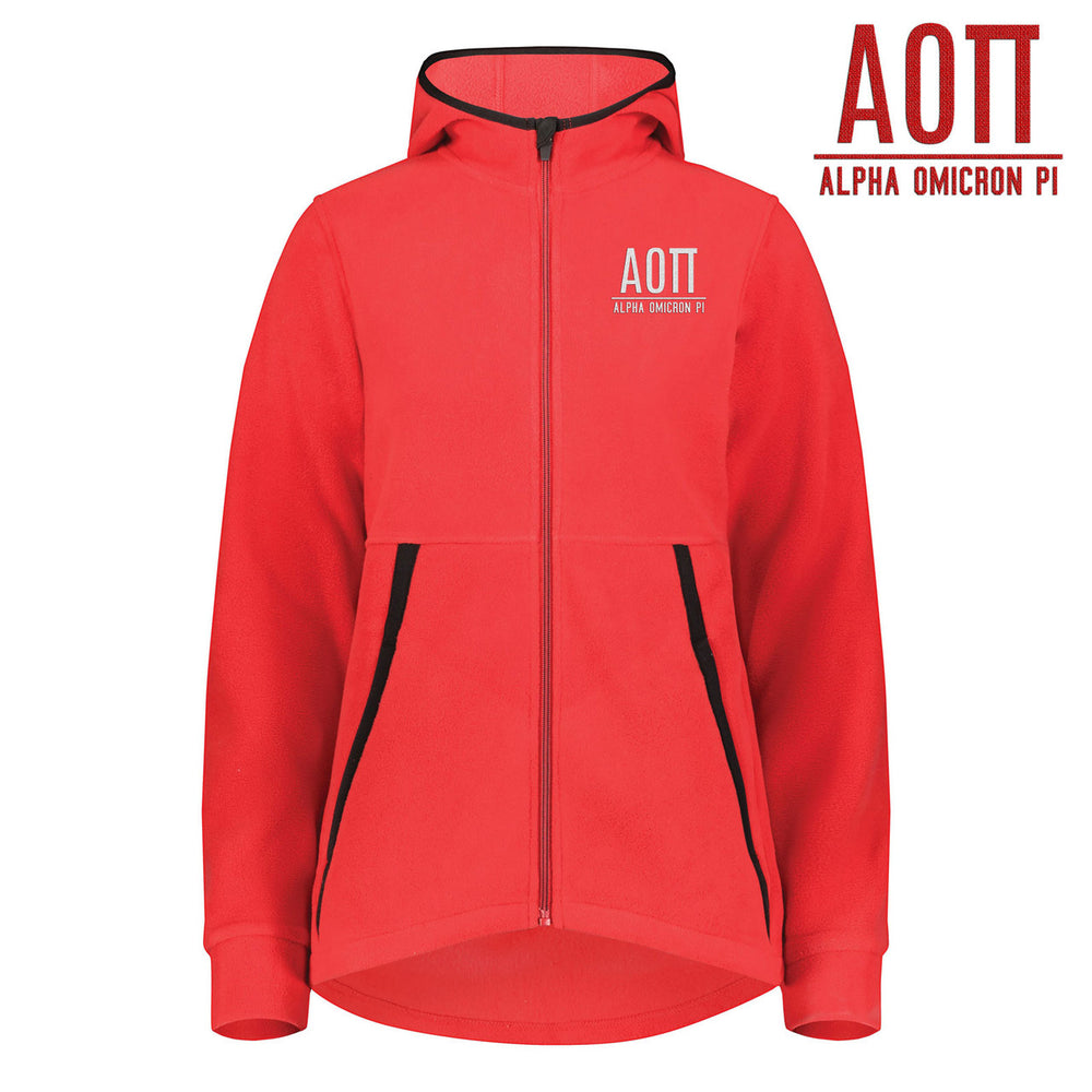 Alpha Omicron Pi Chill Full Zip Hoodie Alpha Omicron Pi Chill Full Zip Hoodie