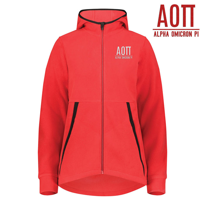 Alpha Omicron Pi Chill Full Zip Hoodie Alpha Omicron Pi Chill Full Zip Hoodie