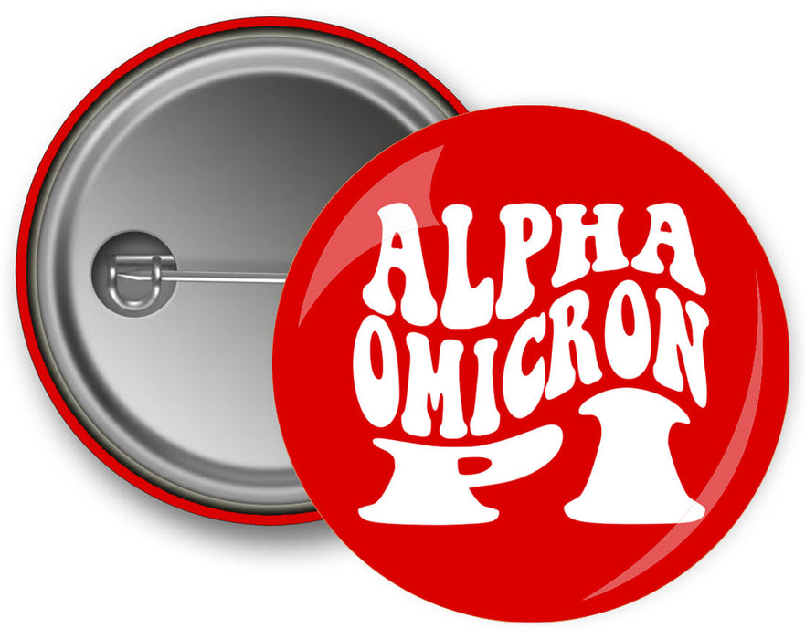 Alpha Omicron Pi Bulky Text Button Alpha Omicron Pi Bulky Text Button