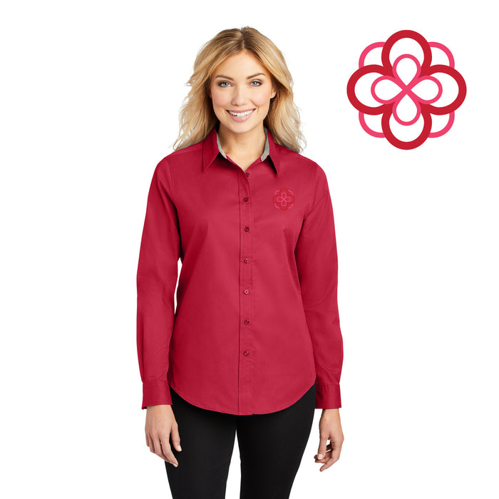 Discount Alpha Omicron Pi Long Sleeve Oxford DISCOUNT-Alpha Omicron Pi Long Sleeve Oxford