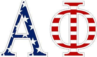 Alpha Phi American Flag Greek Letter Sticker - 2.5