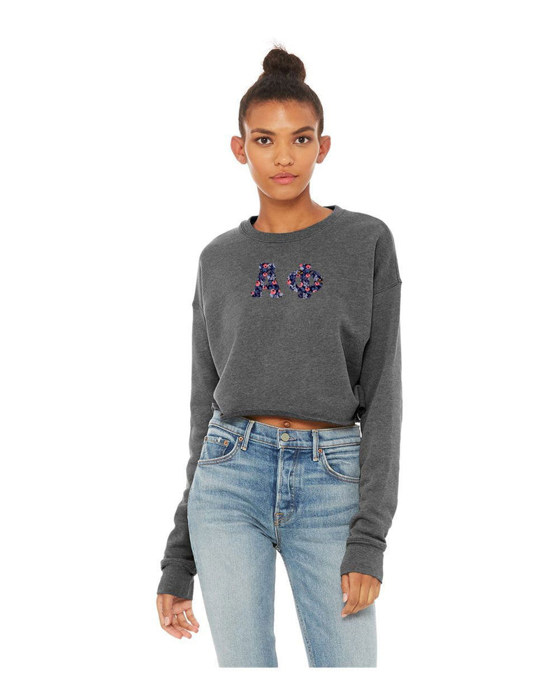 Alpha Phi Bella + Canvas Women's Cropped Crew Fleece Alpha Phi Bella + Canvas - Women's Cropped Crew Fleece