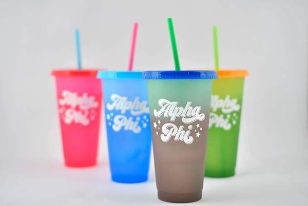 Alpha Phi Color Changing Cups (set Of 4) Alpha Phi Color Changing Cups (Set of 4)