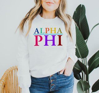 Alpha Phi Colors Upon Colors Crewneck Sweatshirt Alpha Phi Colors Upon Colors Crewneck Sweatshirt