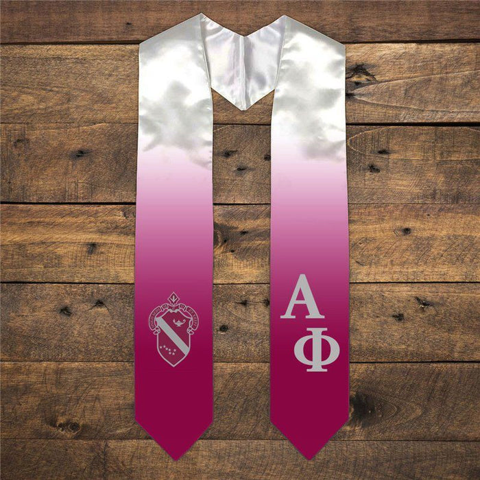 Alpha Phi Extra Fancy Diagonal Greek Graduation Stole W Crest Alpha Phi Extra Fancy Diagonal Greek Graduation Stole W Crest