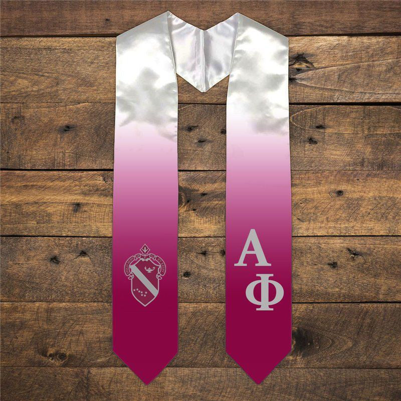 Alpha Phi Extra Fancy Diagonal Greek Graduation Stole W Crest Alpha Phi Extra Fancy Diagonal Greek Graduation Stole W Crest
