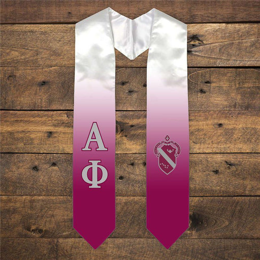 Alpha Phi Alpha Phi Extra Fancy Simple Greek Graduation Stole W Crest