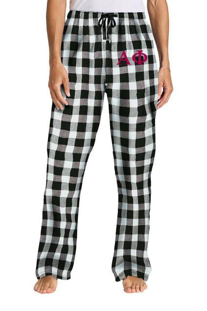 Alpha Phi Alpha Phi Flannel Lettered Plaid PJ's