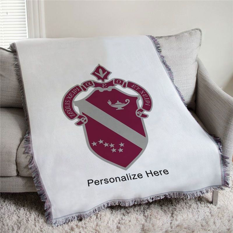 Alpha Phi Full Color Crest Afghan Blanket Throw Alpha Phi Full Color Crest Afghan Blanket Throw