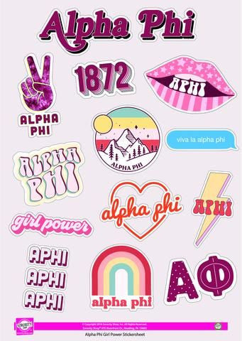 Alpha Phi Girl Power Stickers