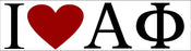 Alpha Phi I Love Bumper Sticker Alpha Phi I Love Bumper Sticker
