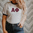 Discount Alpha Phi Lettered Ringer Shirt DISCOUNT-Alpha Phi Lettered Ringer Shirt