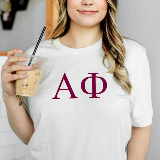 Printify Alpha Phi Lettered Tees $24.95! Alpha Phi Lettered Tees - $24.95!