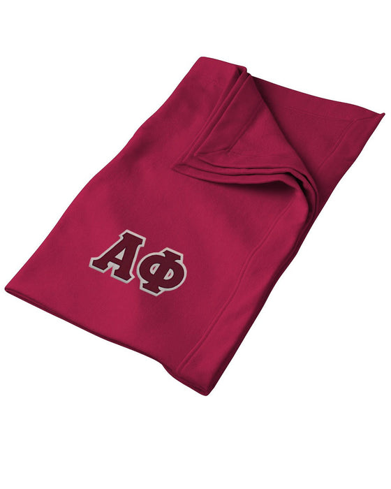Discount Alpha Phi Lettered Twill Sweatshirt Blanket DISCOUNT-Alpha Phi Lettered Twill Sweatshirt Blanket