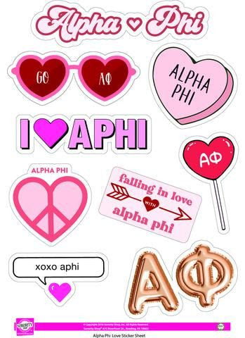 Alpha Phi Love Theme Stickers
