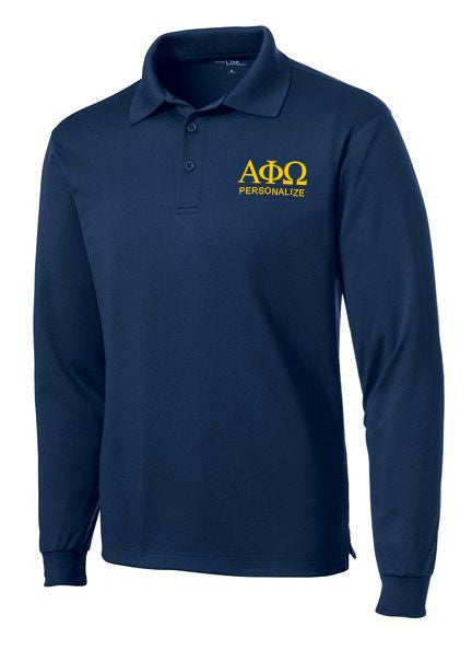 Alpha Phi Omega Alpha Phi Omega-World Famous Long Sleeve Dry Fit Polo