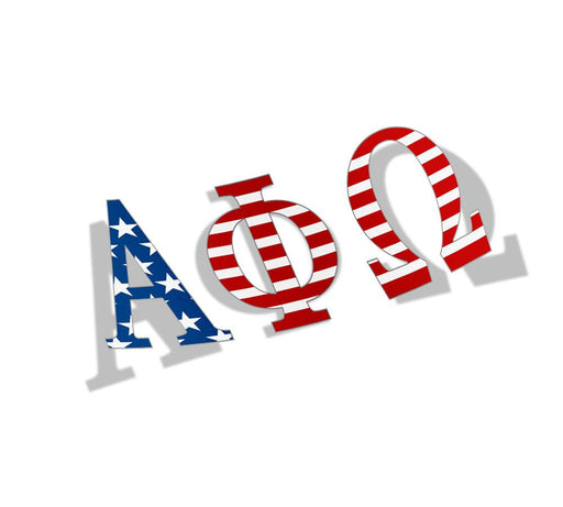Alpha Phi Omega Alpha Phi Omega American Flag Greek Letter Sticker - 2.5