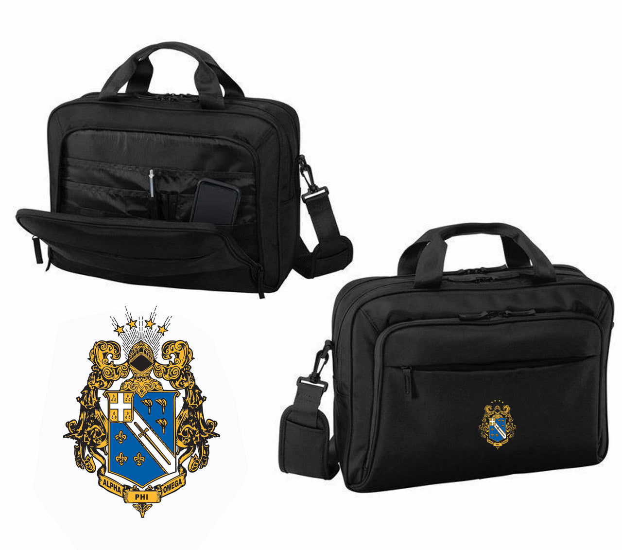 Discount Alpha Phi Omega Emblem Briefcase DISCOUNT-Alpha Phi Omega Emblem Briefcase