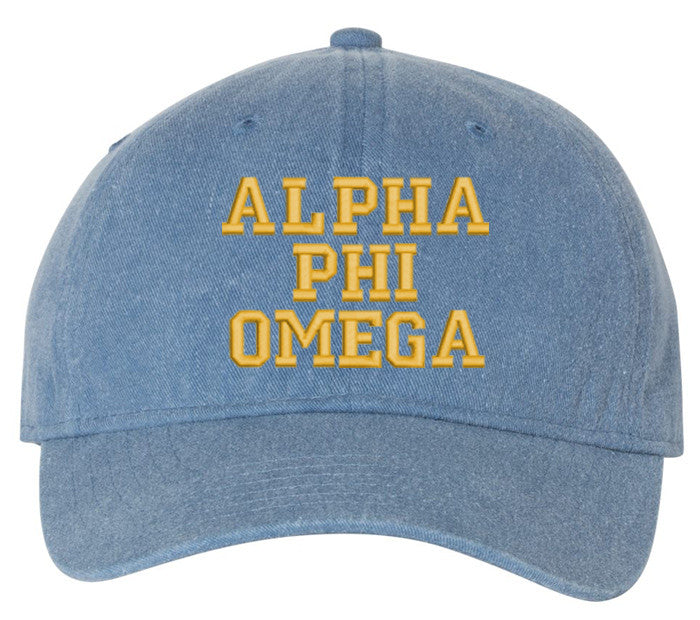 Alpha Phi Omega Pigment Dyed Baseball Cap Alpha Phi Omega Pigment Dyed Baseball Cap