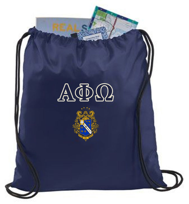 Alpha Phi Omega Crest Shield Cinch Sack Alpha Phi Omega Crest - Shield Cinch Sack