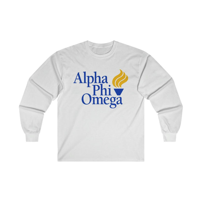 Printify Alpha Phi Omega Flame Logo Long Sleeve Tee Alpha Phi Omega Flame Logo Long Sleeve Tee
