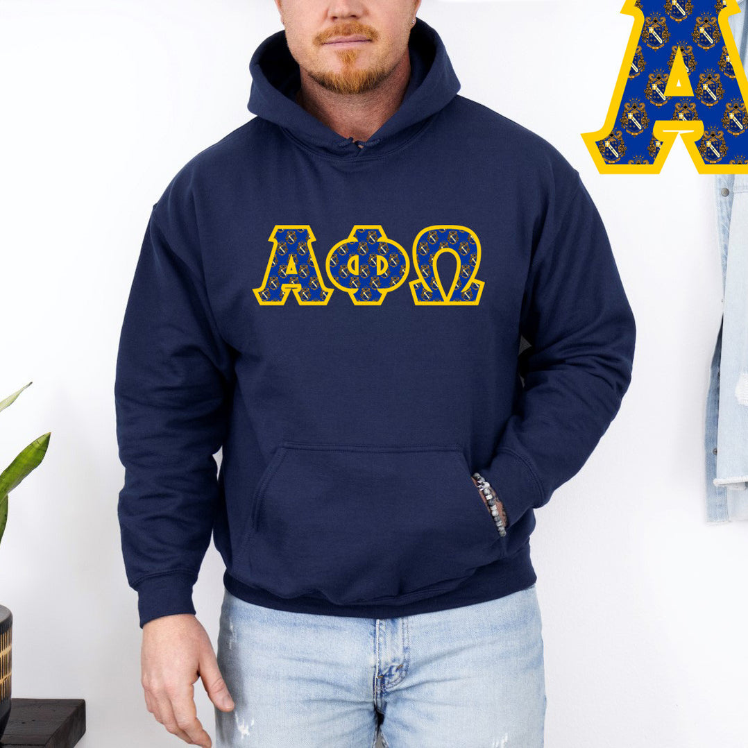 Fraternity Letters Merch Alpha Phi Omega Alpha Phi Omega Fraternity Crest - Shield Twill Letter ...