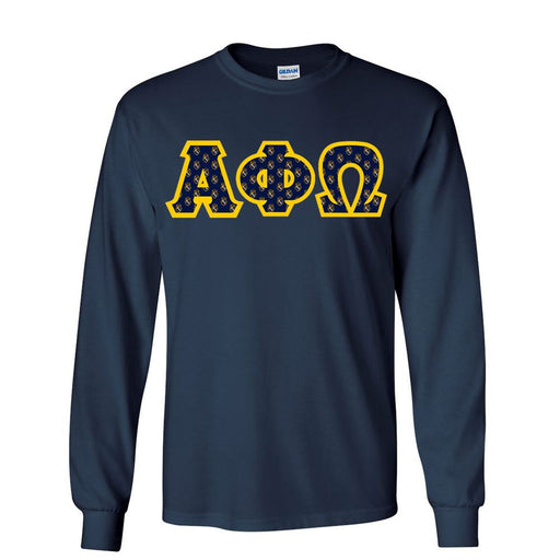 Alpha Phi Omega Alpha Phi Omega Fraternity Crest - Shield Twill Letter Longsleeve Tee