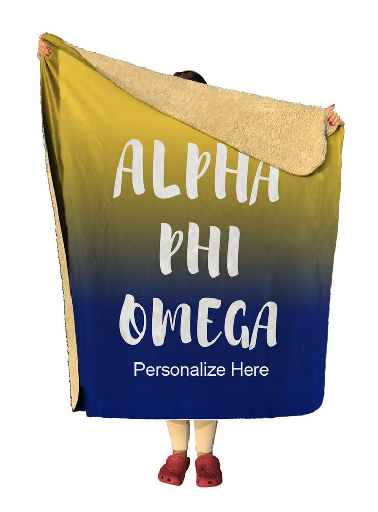 Alpha Phi Omega Gradient Sherpa Lap Blanket Alpha Phi Omega Gradient Sherpa Lap Blanket