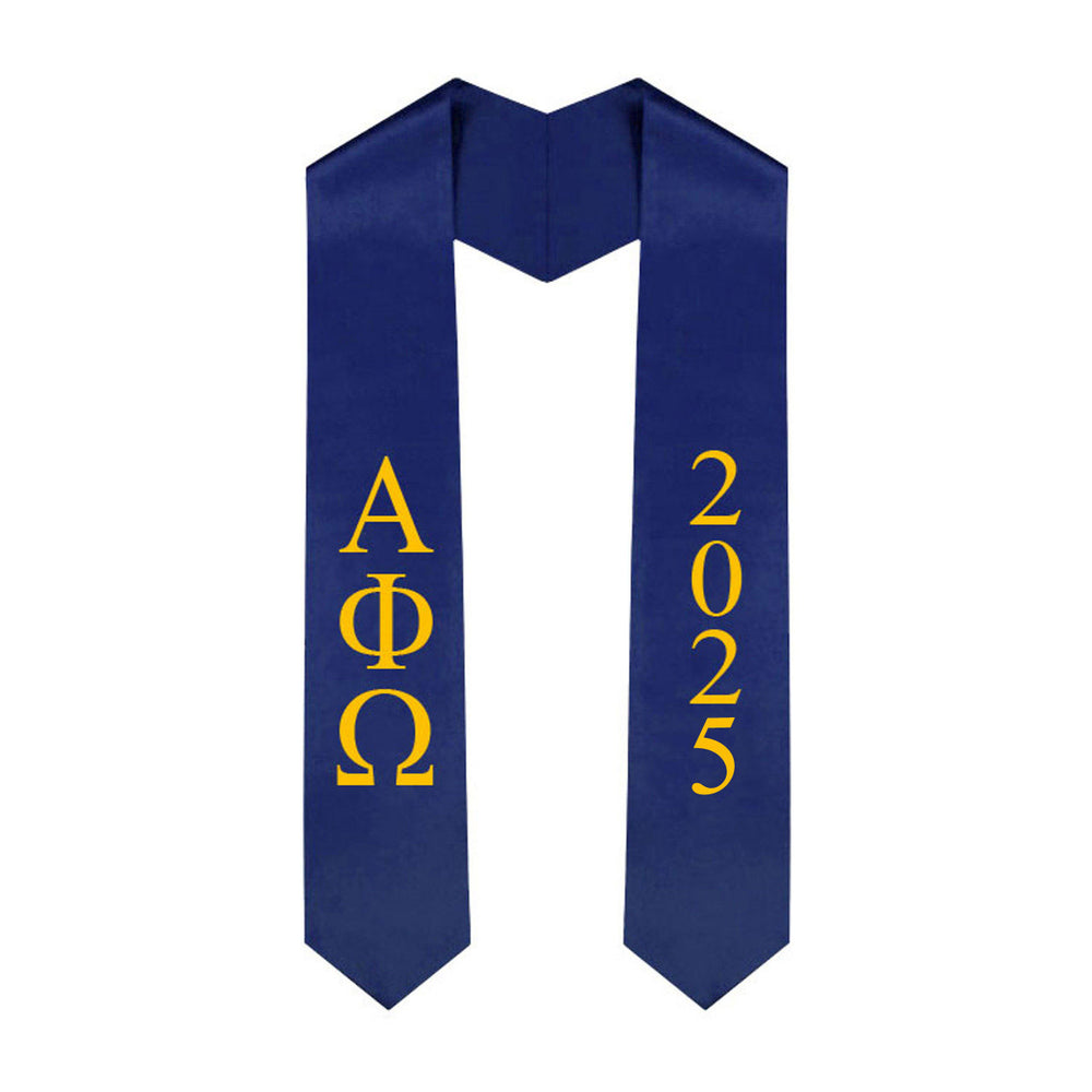 Alpha Phi Omega Greek Lettered Graduation Sash Stole With Year Best Value Alpha Phi Omega Greek Lettered Graduation Sash Stole With Year - Best Value