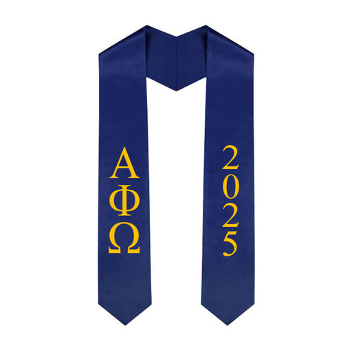 Alpha Phi Omega Alpha Phi Omega Greek Lettered Graduation Sash Stole With Year - Best Value