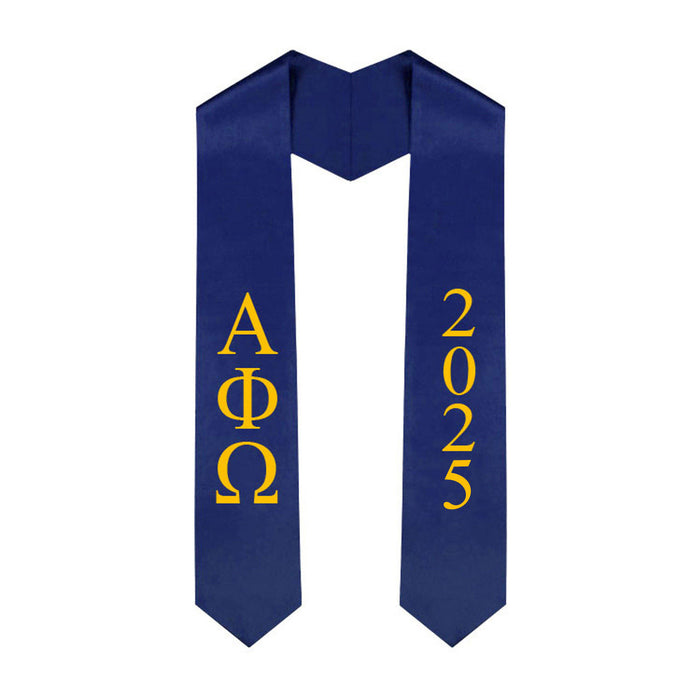 Alpha Phi Omega Greek Lettered Graduation Sash Stole With Year Best Value Alpha Phi Omega Greek Lettered Graduation Sash Stole With Year - Best Value