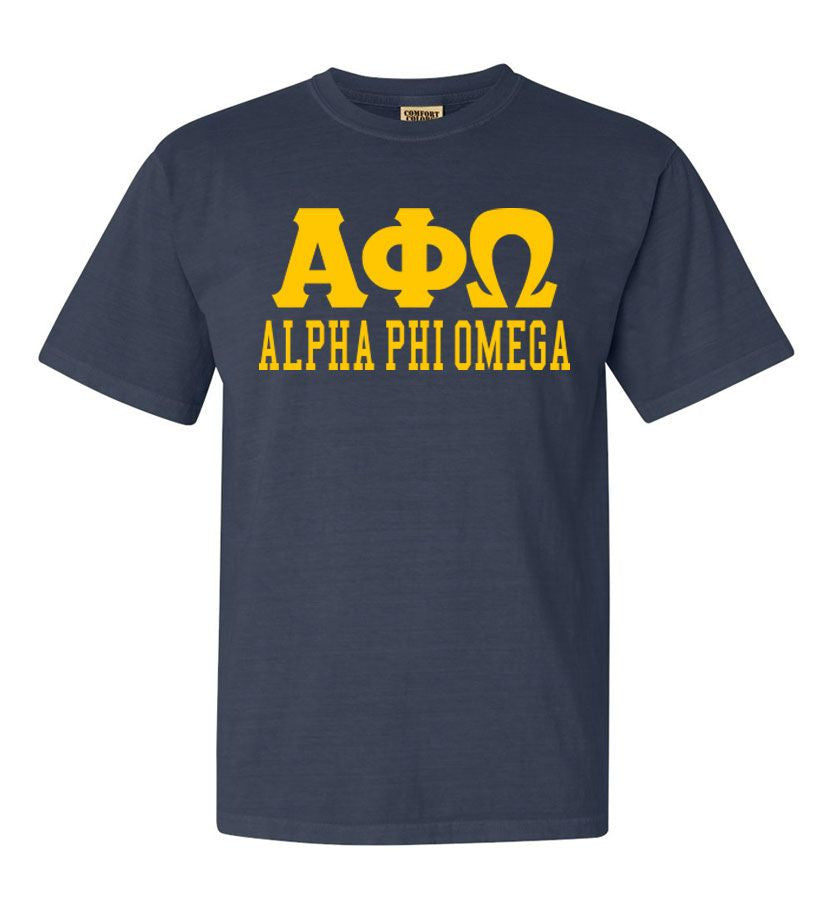 Alpha Phi Omega Greek Custom Comfort Colors Heavyweight T Shirt Alpha Phi Omega Greek Custom Comfort Colors Heavyweight T-Shirt