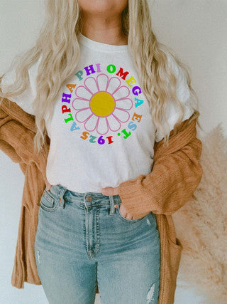 Alpha Phi Omega Rainbow Daisy Tees Alpha Phi Omega Rainbow Daisy Tees