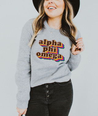 Alpha Phi Omega Alpha Phi Omega Retro Maya Crewneck Sweatshirts