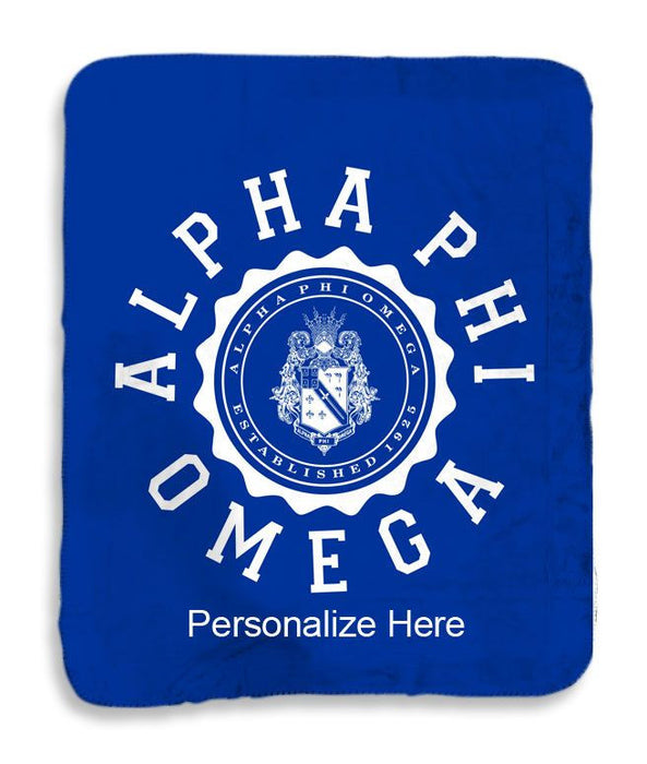 Alpha Phi Omega Seal Sherpa Lap Blanket Alpha Phi Omega Seal Sherpa Lap Blanket