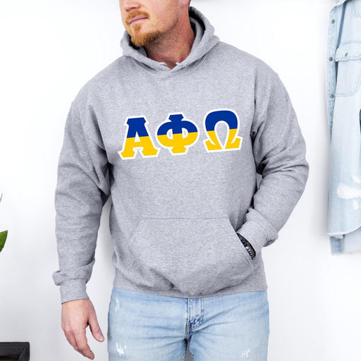 Alpha Phi Omega Alpha Phi Omega Two Toned Greek Lettered Hooded Sweatshirts