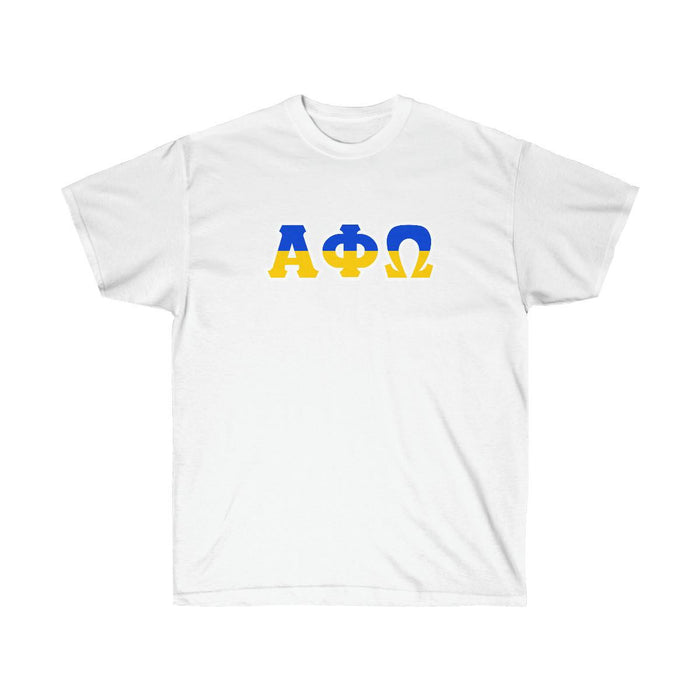Printify Alpha Phi Omega Two Toned Greek Lettered T Shirts Alpha Phi Omega Two Toned Greek Lettered T-shirts
