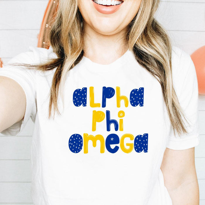 Printify Alpha Phi Omega Whimsy Tees Alpha Phi Omega Whimsy Tees