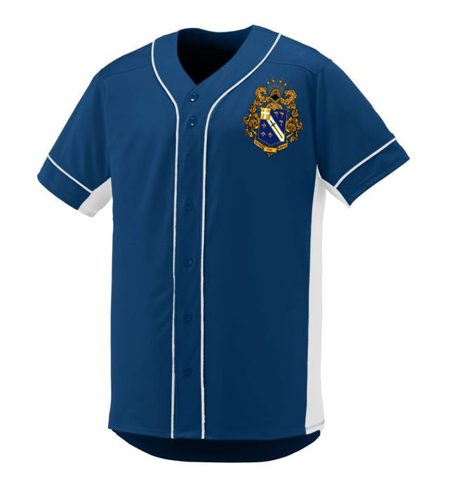 Alpha Phi Omega Game 7 Full Button Baseball Jersey Alpha Phi Omega Game 7 Full-Button Baseball Jersey