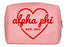 Alpha Phi Pink With Red Heart Makeup Bag Alpha Phi Pink with Red Heart Makeup Bag