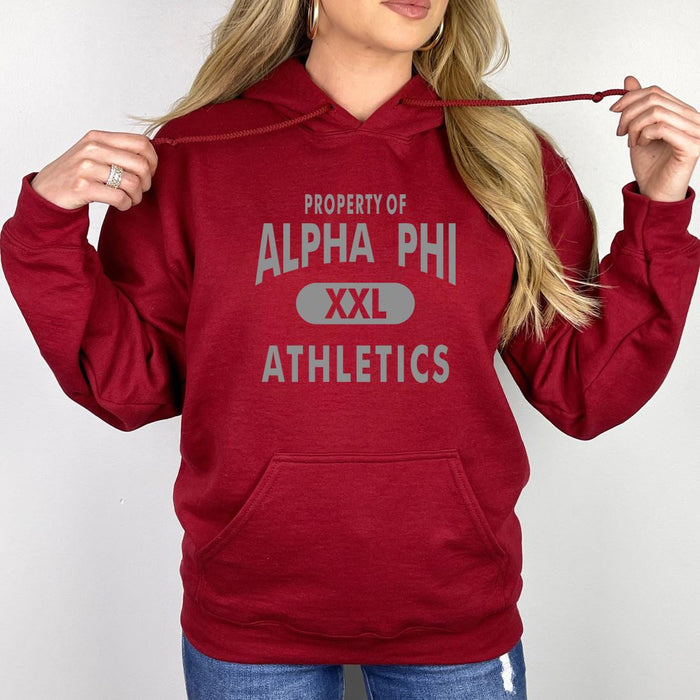 Alpha Phi Property Of Athletics Hooded Sweatshirts Alpha Phi Property Of Athletics Hooded Sweatshirts