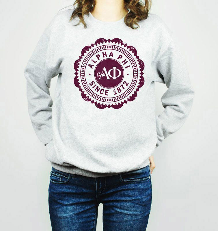Alpha Phi Seal Crewneck Sweatshirt Alpha Phi Seal Crewneck Sweatshirt