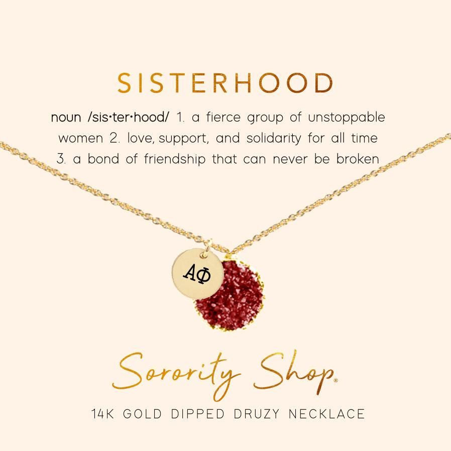 Alpha Phi Sisterhood Druzy Necklace Alpha Phi Sisterhood Druzy Necklace