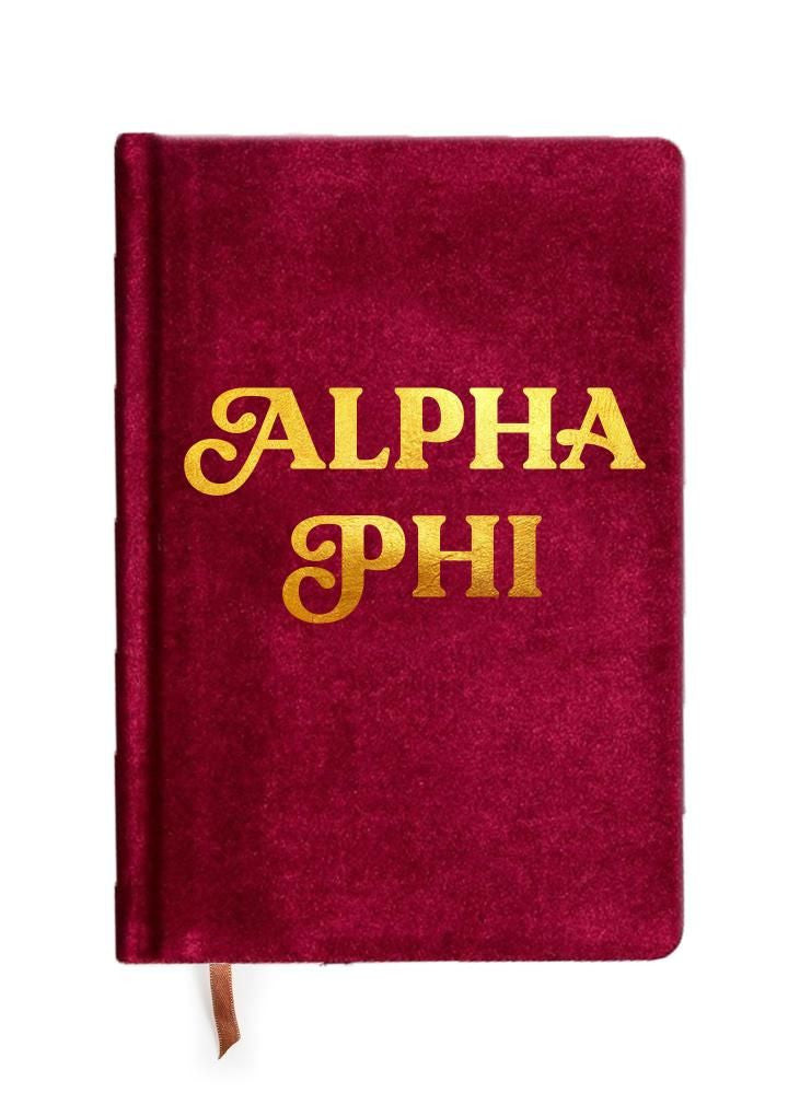 Alpha Phi Velvet Notebook Alpha Phi Velvet Notebook
