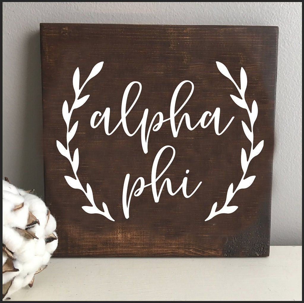 Alpha Phi Wooden Wall Art Alpha Phi Wooden Wall Art