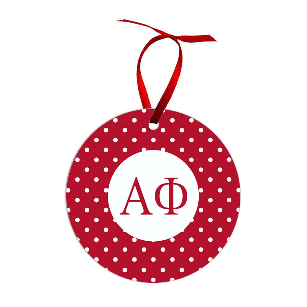 Alpha Phi Polka Dots Christmas Ornaments Alpha Phi Polka Dots Christmas Ornaments